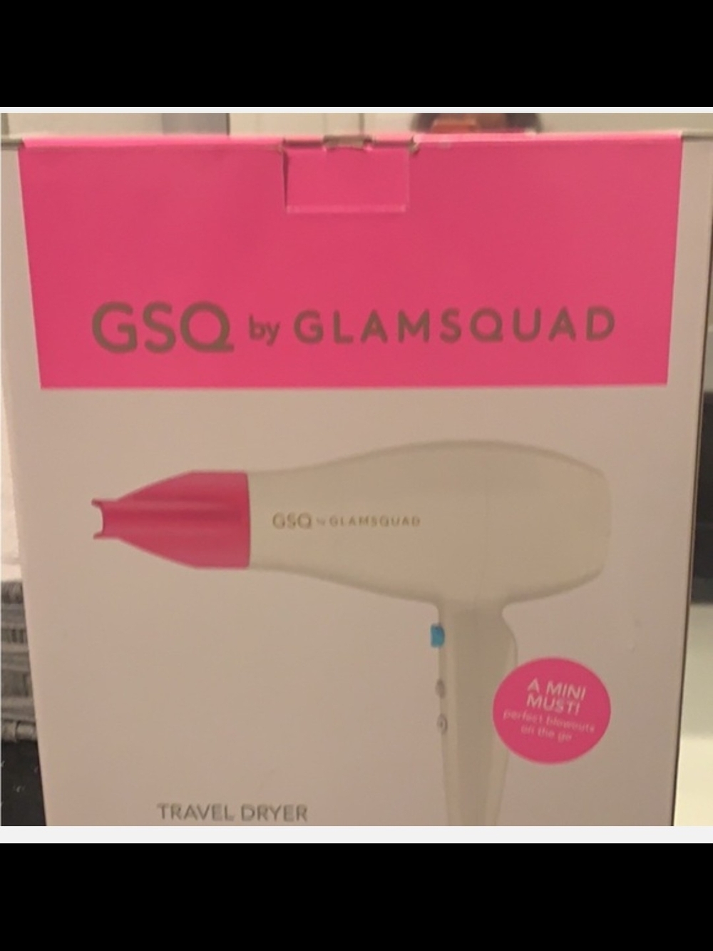 GSQ by GLAMSQUAD Mini Travel Dryer in White and Pink Brand New